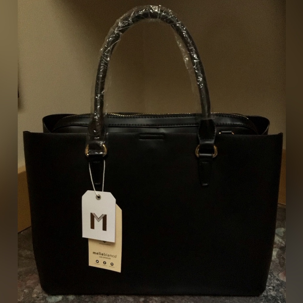 NWT Melie Bianco Vegan Leather Black Shoulder Bag